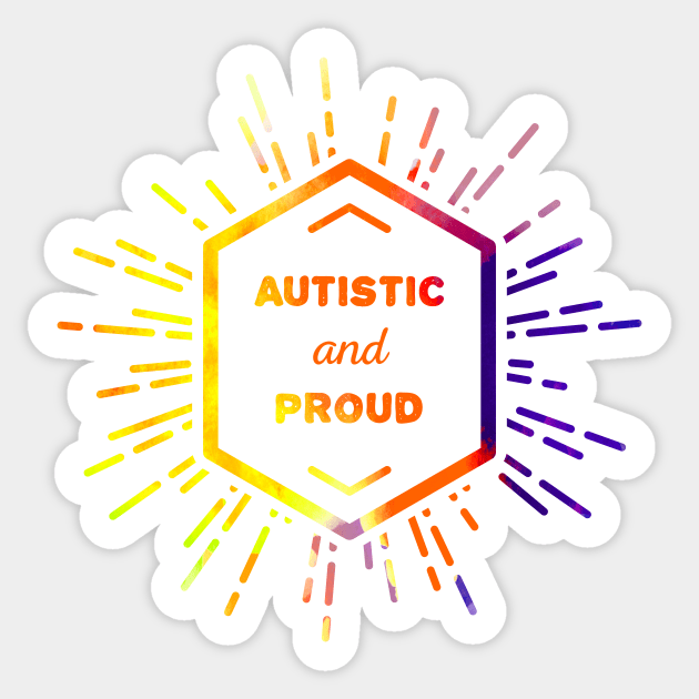 Autistic and proud  (watercolor, light) Sticker by yulia-rb